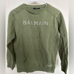 Balmain kids army green moto sweatshirt , size 14